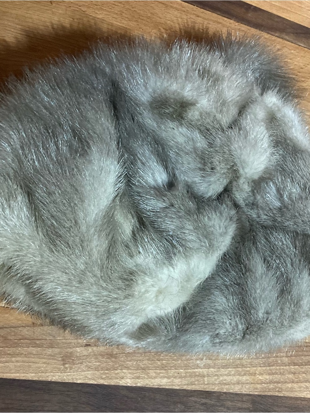 Plush Silver Vintage Mink Fur Hat
